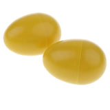 Maxbell 1 Pair of Percussion Musical Egg Shakers Egg Maracas Kids Toy Glossy Yellow