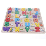 Maxbell Wooden ABC Letters Baby Toddler Preschool Kid Educational Toy Alphabet