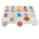 Maxbell Wooden Number Puzzle Baby Toddler Preschool Kid Educational Toy Numbers