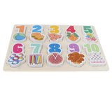 Maxbell Wooden Number Puzzle Baby Toddler Preschool Kid Educational Toy Numbers