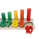 Maxbell Kids Wooden Educational Toys - Color Counting Stacker Montessori Math Board