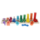 Maxbell Kids Wooden Educational Toys - Color Counting Stacker Montessori Math Board