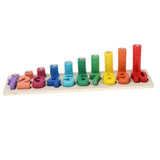 Maxbell Kids Wooden Educational Toys - Color Counting Stacker Montessori Math Board