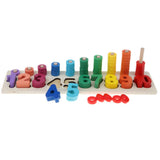 Maxbell Kids Wooden Educational Toys - Color Counting Stacker Montessori Math Board