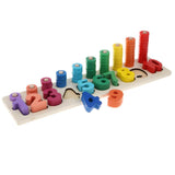 Maxbell Kids Wooden Educational Toys - Color Counting Stacker Montessori Math Board