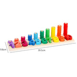 Maxbell Kids Wooden Educational Toys - Color Counting Stacker Montessori Math Board