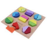 Maxbell Montessori Wooden Geometry Puzzle Kids Early Educational Toy Set Bisection