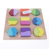 Maxbell Montessori Wooden Geometry Puzzle Kids Early Educational Toy Set Bisection