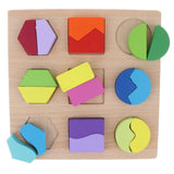 Maxbell Montessori Wooden Geometry Puzzle Kids Early Educational Toy Set Bisection