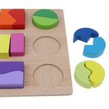 Maxbell Montessori Wooden Geometry Puzzle Kids Early Educational Toy Set Bisection