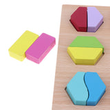 Maxbell Montessori Wooden Geometry Puzzle Kids Early Educational Toy Set Bisection