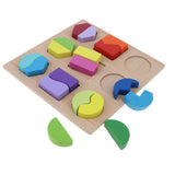 Maxbell Montessori Wooden Geometry Puzzle Kids Early Educational Toy Set Bisection