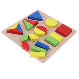 Maxbell Montessori Wooden Geometry Puzzle Kids Early Educational Toy Set Triangle