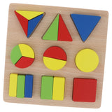 Maxbell Montessori Wooden Geometry Puzzle Kids Early Educational Toy Set Triangle