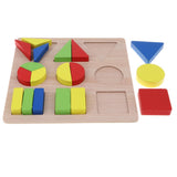 Maxbell Montessori Wooden Geometry Puzzle Kids Early Educational Toy Set Triangle
