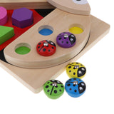 Maxbell Wooden Magnet Ladybug Fishing Geometry Blocks Kids Color Shape Cognition Toy