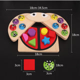 Maxbell Wooden Magnet Ladybug Fishing Geometry Blocks Kids Color Shape Cognition Toy