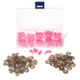 Maxbell 100pcs Plastic Safety Doll Nose for DIY Teddy Bear Doll Toy w/ Washers Pink
