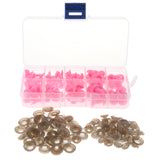 Maxbell 100pcs Plastic Safety Doll Nose for DIY Teddy Bear Doll Toy w/ Washers Pink