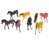 Maxbell 8 Pieces Realistic Plastic Zoo Animals Horse Model Kids Toy Party Favors