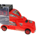 Maxbell Diecast Alloy Container Truck with 12 Car Vehcile Playset Toy Racing Car Red