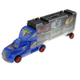Maxbell Diecast Alloy Container Truck w/ 12 Car Vehcile Playset Toy Racing Car Blue
