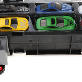 Maxbell Diecast Alloy Container Truck w/ 12 Car Vehcile Playset Toy Racing Car Blue