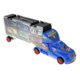 Maxbell Diecast Alloy Container Truck w/ 12 Car Vehcile Playset Toy Racing Car Blue