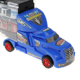 Maxbell Diecast Alloy Container Truck w/ 12 Car Vehcile Playset Toy Racing Car Blue