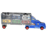 Maxbell Diecast Alloy Container Truck w/ 12 Car Vehcile Playset Toy Racing Car Blue
