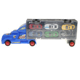 Maxbell Diecast Alloy Container Truck w/ 12 Car Vehcile Playset Toy Racing Car Blue