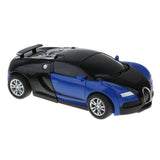 Maxbell Automatic One Step Transform Robot Sport Car Toy for Kids Gift Blue Black