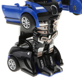 Maxbell Automatic One Step Transform Robot Sport Car Toy for Kids Gift Blue Black