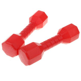 Maxbell 1 Pair Plastic Lightweight Dumbbell Outdoor Fitness Exercise Kids Toy Red