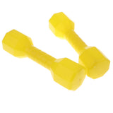 Maxbell 1 Pair Plastic Lightweight Dumbbell Outdoor Fitness Exercise Kids Toy Yellow