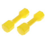 Maxbell 1 Pair Plastic Lightweight Dumbbell Outdoor Fitness Exercise Kids Toy Yellow