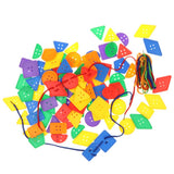 Maxbell Colorful Plastic Geometry Buttons  Threading & Lacing Game Kid Cognition Toy