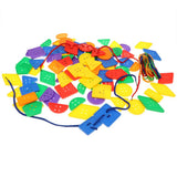 Maxbell Colorful Plastic Geometry Buttons  Threading & Lacing Game Kid Cognition Toy