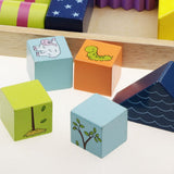 Maxbell Wooden Building Blocks Set Stacking Game Cube Kids Educational Toy Animal