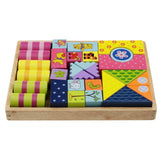 Maxbell Wooden Building Blocks Set Stacking Game Cube Kids Educational Toy Animal
