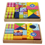 Maxbell Wooden Building Blocks Set Stacking Game Cube Kids Educational Toy Animal