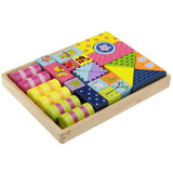 Maxbell Wooden Building Blocks Set Stacking Game Cube Kids Educational Toy Animal