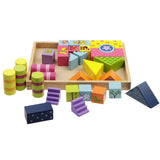 Maxbell Wooden Building Blocks Set Stacking Game Cube Kids Educational Toy Animal