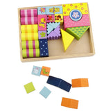 Maxbell Wooden Building Blocks Set Stacking Game Cube Kids Educational Toy Animal