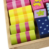 Maxbell Wooden Building Blocks Set Stacking Game Cube Kids Educational Toy Animal