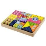 Maxbell Wooden Building Blocks Set Stacking Game Cube Kids Educational Toy Animal