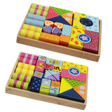 Maxbell Wooden Building Blocks Set Stacking Game Cube Kids Educational Toy Animal