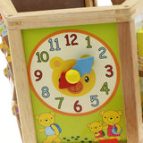Maxbell 5 Sides Wooden Beads Maze Cube Activity Center Kids Early Educational Toy