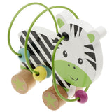 Maxbell Animal Bead Maze Roller Coaster Wooden Educational Circle Toy Baby Zebra