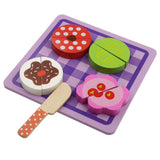 Maxbell Wooden Magnet Connected Cake Dessert Simulation Kitchen Food Play Toy Purple